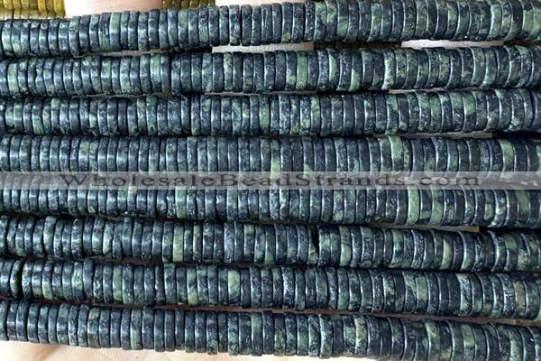 ROND279 15 inches 1.5*6mm heishi kambaba jasper beads