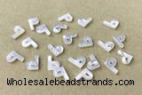Shel30 7*10mm Natural White Shell Alphabet Letter Pendant