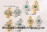 Silv111 13.5*32mm – 15.5*41mm Cubic Zirconia Micro Pave 925 Sterling Silver Clasp Plated