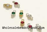 Silv120 4*8.3mm 925 Sterling Silver Circle Connector Plated