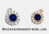 Silv125 7.8*9.9mm Cubic Zirconia Micro Pave 925 Sterling Silver Pendant Plated