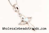 Silv135 11*23.5mm 925 Sterling Silver Pendant Enamel Plated