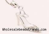 Silv136 21*28mm 925 Sterling Silver Shoes Pendant Enamel Plated