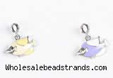 Silv139 18*19mm 925 Sterling Silver Fish Pendant Enamel Plated