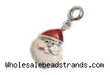 Silv152 11*26mm 925 Sterling Silver Santa Claus Pendant Enamel Plated
