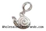 Silv160 10.8*16.5mm 925 Sterling Silver Snail Pendant Enamel Plated
