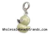 Silv163 10.5*22mm 925 Sterling Silver Duck Pendant Enamel Plated
