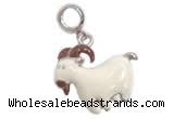 Silv168 17.3*23.2mm 925 Sterling Silver Sheep Pendant Enamel Plated