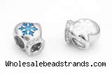 Silv171 10*11.5mm 925 Sterling Silver Beads Enamel Plated