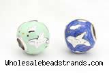 Silv177 11*12mm 925 Sterling Silver Beads Enamel Plated