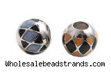 Silv179 11*12mm 925 Sterling Silver Beads Enamel Plated
