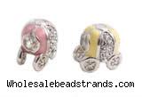 Silv184 12*13.5mm Cubic Zirconia Micro Pave 925 Sterling Silver Beads Enamel Plated