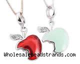Silv187 11.3*22.5mm 925 Sterling Silver Pendant Enamel Plated