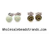 Silv194 6.5*6.5mm 925 Sterling Silver Stud Earrings Enamel Plated