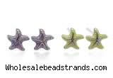 Silv196 7.5*7.5mm 925 Sterling Silver Stud Earrings Enamel Plated