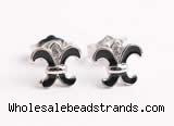 Silv199 7.2*8.1mm 925 Sterling Silver Stud Earrings Enamel Plated