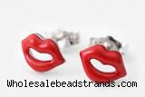 Silv201 6.5*9mm 925 Sterling Silver Stud Earrings Enamel Plated