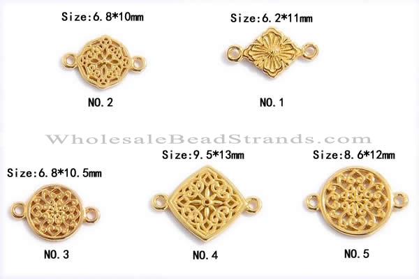 Silv53 6.8*10mm – 8.6*12mm 925 sterling silver connector gold plated