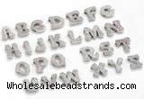 Silv61 3*9mm – 9*10mm 925 sterling silver letter clasp pave zirconia