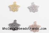 Silv66 12.2*14.5mm 925 sterling silver star connector plated