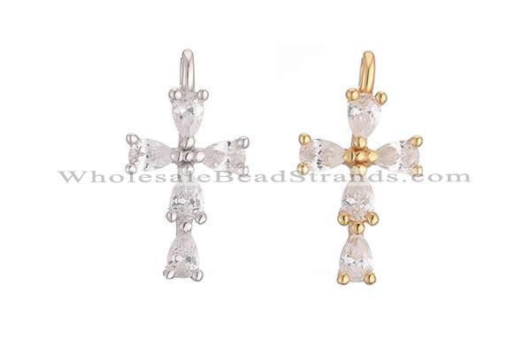 Silv79 7.6*14.2mm Cubic Zirconia Micro Pave 925 Sterling Silver Pendant Plated