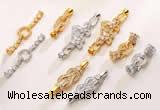 Silv82 10*29mm – 16*47mm Cubic Zirconia Micro Pave 925 Sterling Silver Clasp Plated