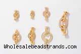 Silv83 7.2*13mm – 13*36.5mm Cubic Zirconia Micro Pave 925 Sterling Silver Clasp Gold Plated