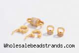 Silv84 7*9mm – 7.8*18mm Cubic Zirconia Micro Pave 925 Sterling Silver Clasp Gold Plated