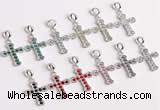 Silv87 12*26.5mm Cubic Zirconia Micro Pave 925 Sterling Silver Pendant Plated