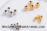 Silv17 2.8mm, 3mm, 4.8mm Faceted Round Beads 925 Sterling Silver Plated