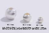 Silv18 4mm, 5.8mm, 8mm Thread Round Beads 925 Sterling Silver Plated