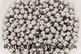 Silv23 5mm, 6mm, 8mm, 10mm 925 Sterling Silver Beads Rhodium Plated