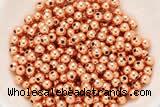 Silv27 5mm, 6mm, 8mm, 10mm 925 Sterling Silver Beads Rose Gold Plated