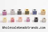 Silv33 5*5.8mm, 6.8*7.2mm Cubic Zirconia Micro Pave 925 Sterling Silver plated