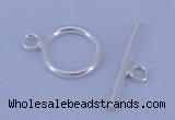 SSC01 5pcs 8mm donut 925 sterling silver toggle clasps