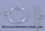SSC04 5pcs 14mm donut 925 sterling silver toggle clasps