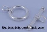 SSC06 5pcs 10mm donut 925 sterling silver toggle clasps