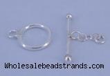 SSC09 5pcs 12mm donut 925 sterling silver toggle clasps