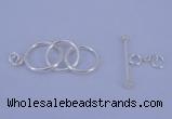 SSC15 5pcs 12mm - 14mm donut 925 sterling silver toggle clasps