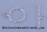 SSC17 5pcs 8.5mm donut 925 sterling silver toggle clasps