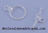 SSC18 5pcs 10mm donut 925 sterling silver toggle clasps