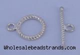 SSC19 5pcs 11mm donut 925 sterling silver toggle clasps