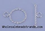 SSC20 5pcs 12mm donut 925 sterling silver toggle clasps