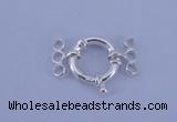 SSC212 5pcs three-strand 14.5mm sterling silver spring rings clasps