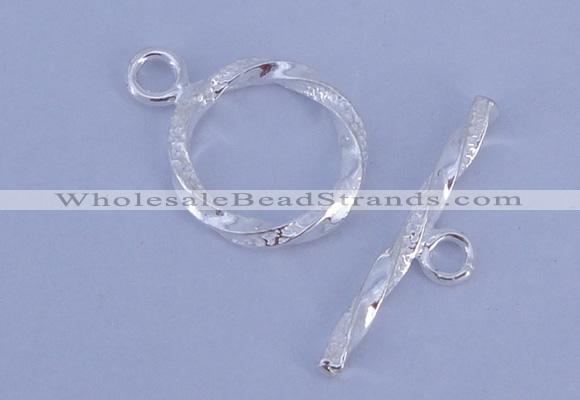SSC24 5pcs 16mm donut 925 sterling silver toggle clasps