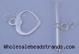 SSC29 5pcs 14*16mm heart 925 sterling silver toggle clasps
