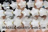 STAR41 15 inches 14mm faceted star white jade gemstone beads