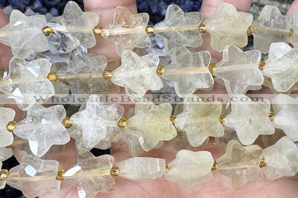 STAR45 15 inches 14mm faceted star quartz gemstone beads