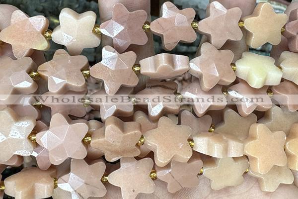 STAR46 15 inches 14mm faceted star jade gemstone beads