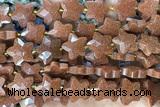 STAR48 15 inches 14mm faceted star goldstone gemstone beads